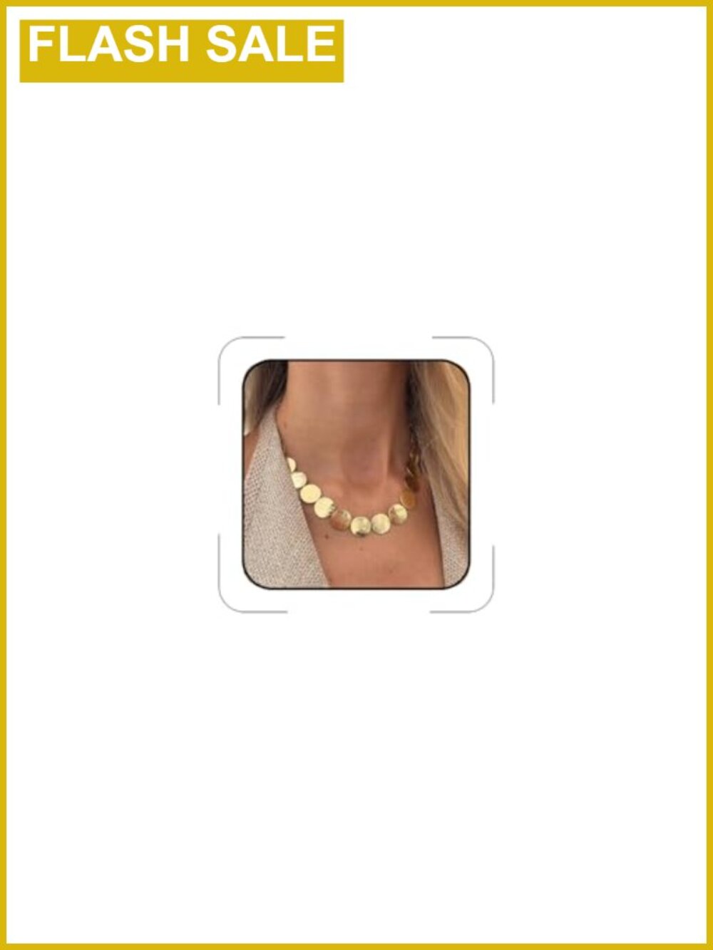 Gold Chunky Disc Choker Necklace
